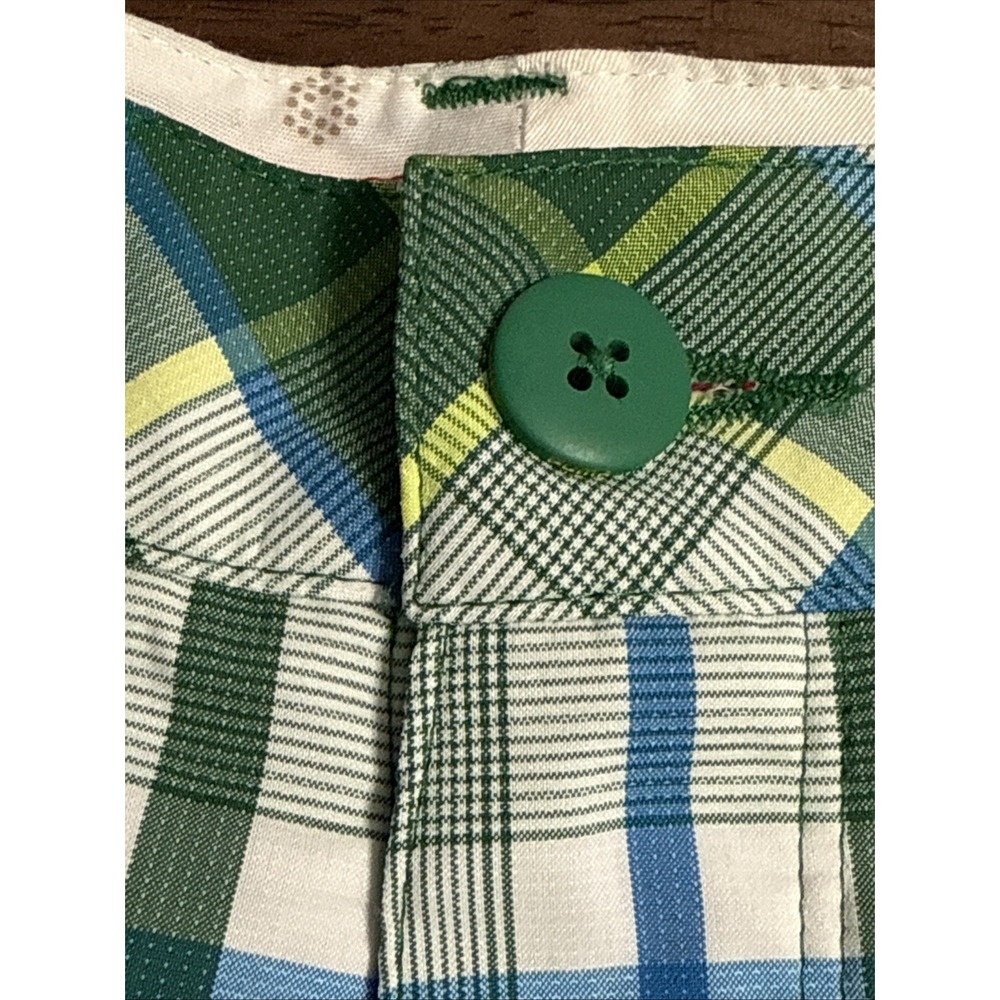 Puma Golf Shorts Mens 32 Green Plaid Performance Bermuda Preppy Casual Walking - Picture 5 of 11